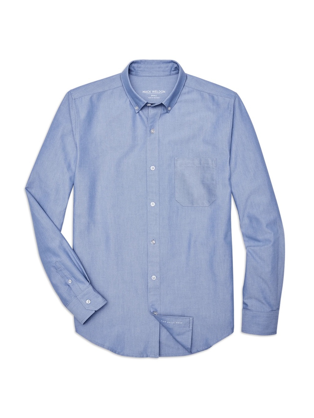 Mack Weldon mens M Medium blue cotton polyester blend oxford button Up shirt EUC